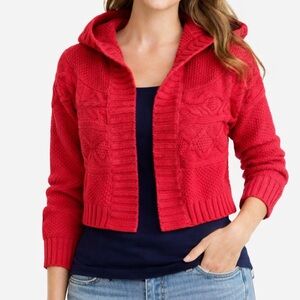 Garage Red Cardigan Cozy Knit Sweater